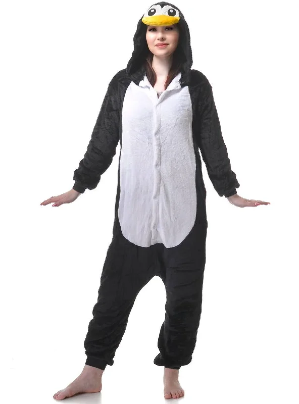 Plush Penguin Adults Onesie Fancy Dress Costume Tunics Distressed trendy