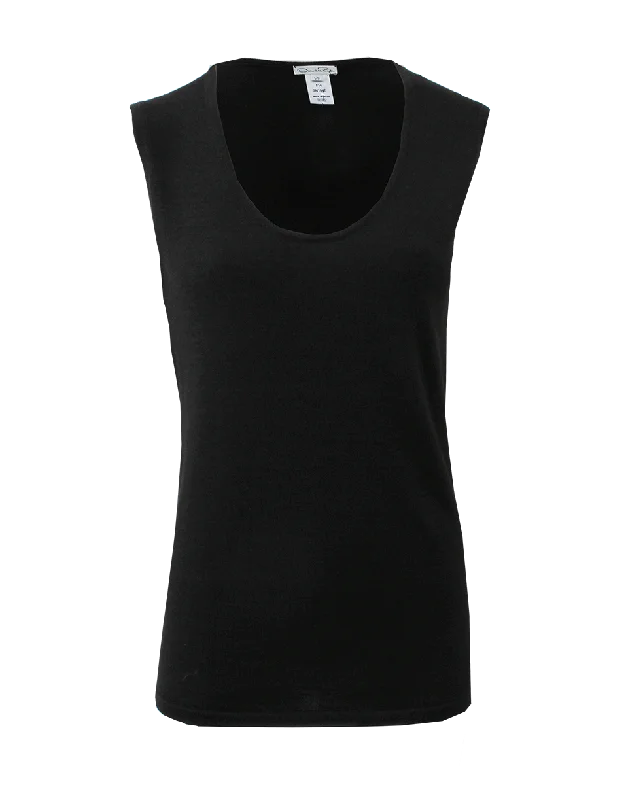 Jewel Neck Tank metallic tank top