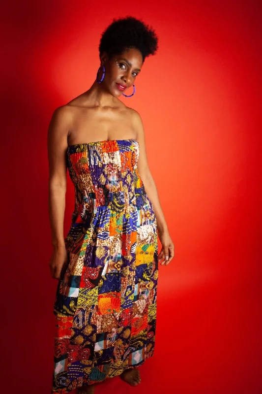 African Dress In Crazy Patchwork Bodycon Club Sequined