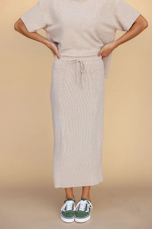 Atlas Tie Waist Skirt cashmere skirt rich