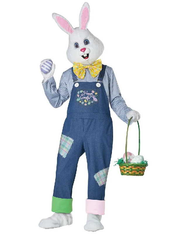 Happy Easter Bunny Adults Mascot Fancy Dress Costume Boat Neckline Classic