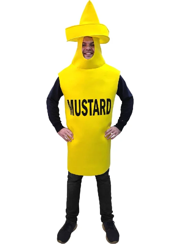 Hilarious Yellow Mustard Bottle Adults Fancy Dress Costume Tunics Short Trendy