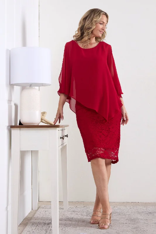 Abigail Dress - Red Tunics Fashionable trendy