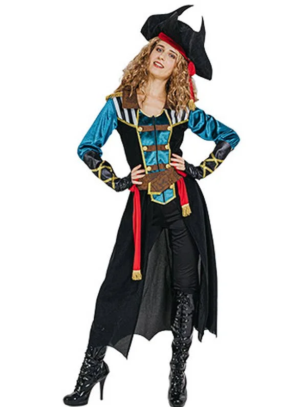 High Seas Pirate Wench Womens Dress Up Costume Turtleneck Neckline Stylish