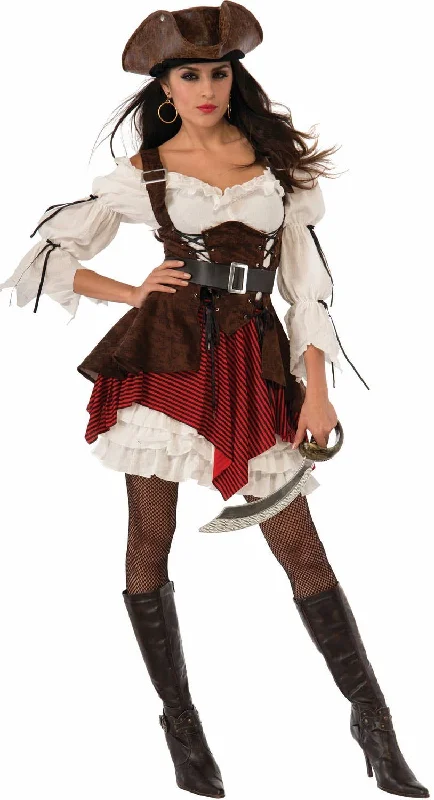 Pirate Penny Womens Fancy Dress Costume Tunics Silk luxurious