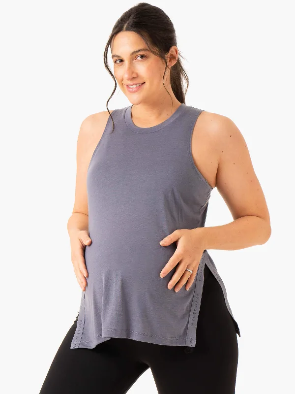 Active Bump Tank - Steel Blue lace tank top