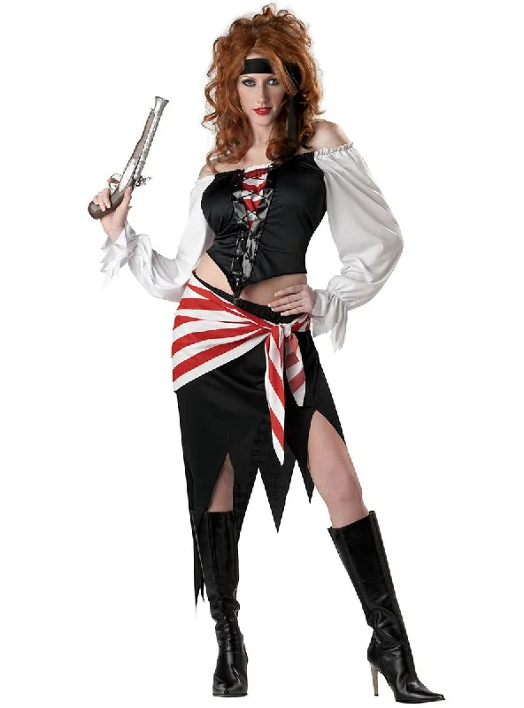 Pirate Beauty Ruby Womens Fancy Dress Costume Tunics Floral girly