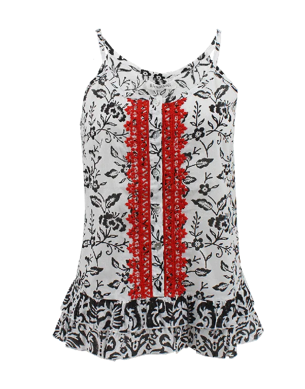 Floral Embroidered Topkapi Tank neon tank top