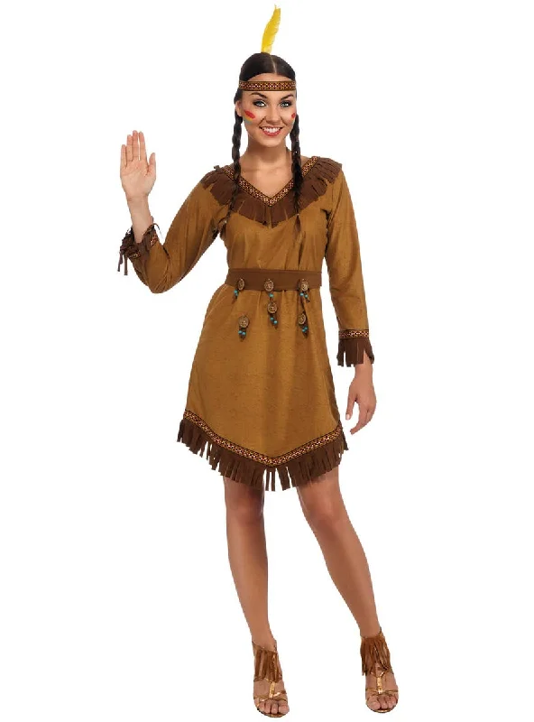 Classic Native American Indian Womens Fancy Dress Costume Tunics Floral girly