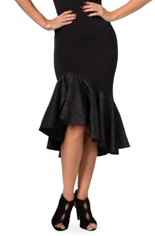 Tango Skirt With Taffeta Ruffles wool skirt thick