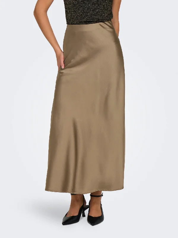 Γυναικεία φούστα σατέν ONLELMA MIDI SKIRT PTM 15332160 | 15332160 cashmere skirt fine