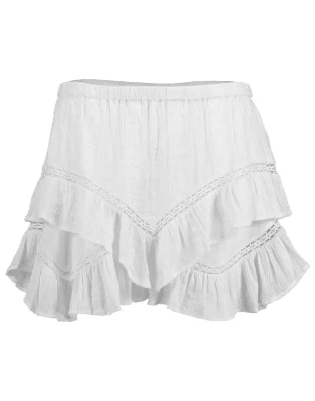 Jocadia Skirt - White satin skirt smooth