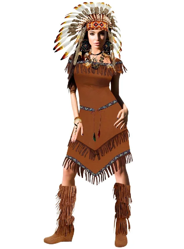 Native American Indian Woman Dress Up Costume Tunics Luxurious high-end