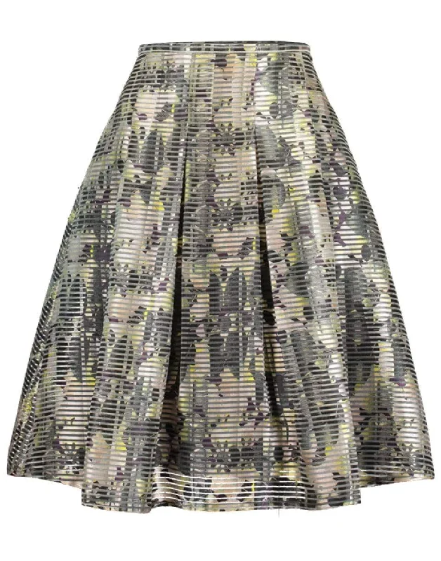 Floral Pleat Skirt linen skirt light