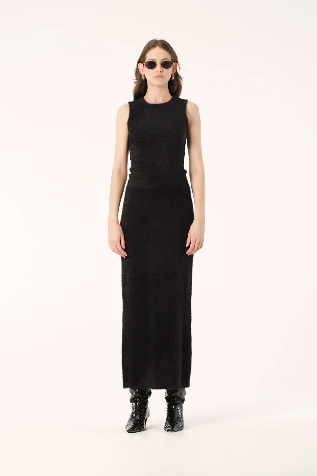 Elka Collective HARVIE SKIRT BLACK LUREX ruffled skirt detail