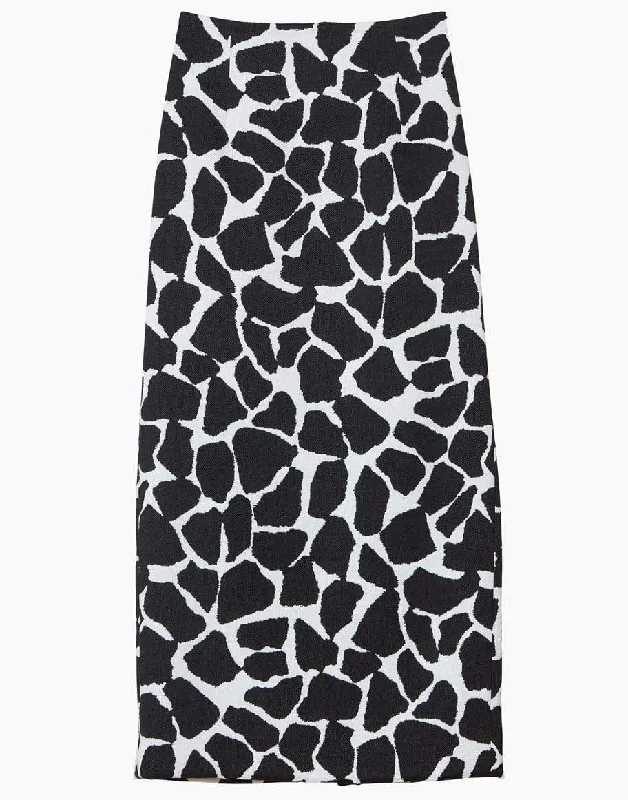 Giraffe Jacquard Pencil Skirt pleated skirt texture