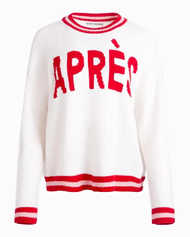 alice + olivia Ogden Apres Pullover, Ecru Multi Boat Neck Sweater