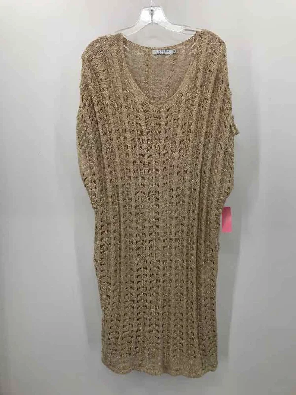 Pre-Owned panarea Gold Size Medium Sweater Lightweight Heavyweight Midweight