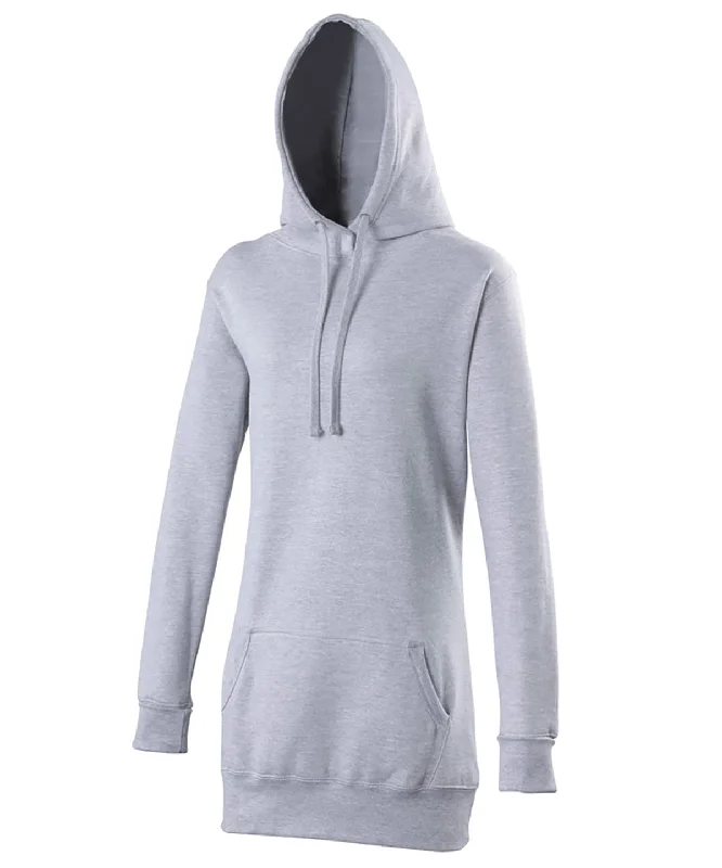 Heather Grey - Women's longline hoodie Hoodie with Thumb Holes Functional Cozy