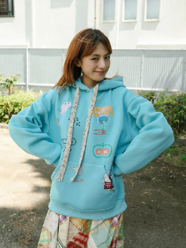 Cute Illustration Loose Hoodie【s0000003557】 Hoodie with Hem Elastic Stretchable Comfortable