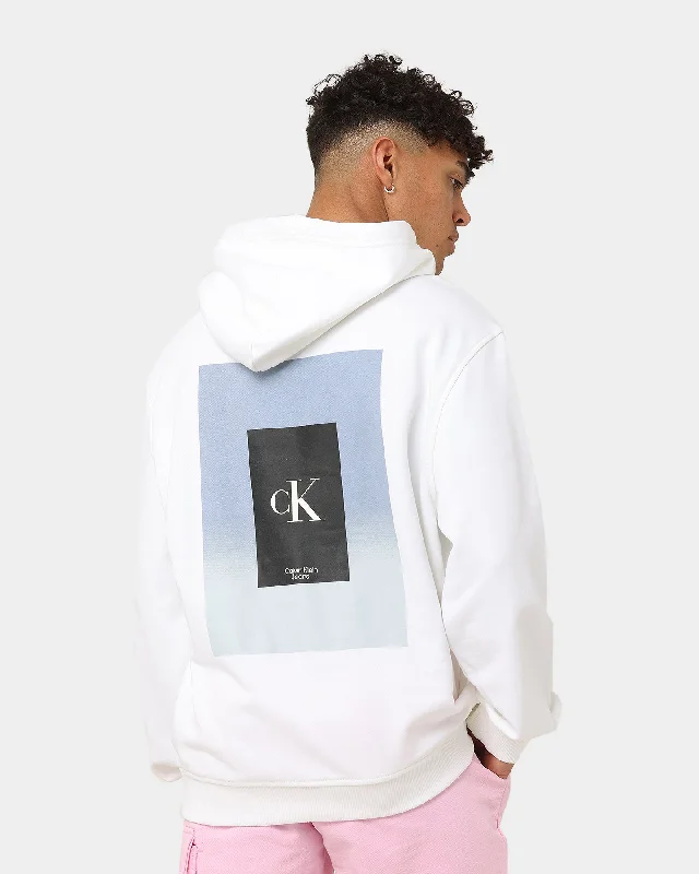 Calvin Klein Illuminated Box Hoodie Bright White Hoodie with Sequins Glamorous Eye-catching