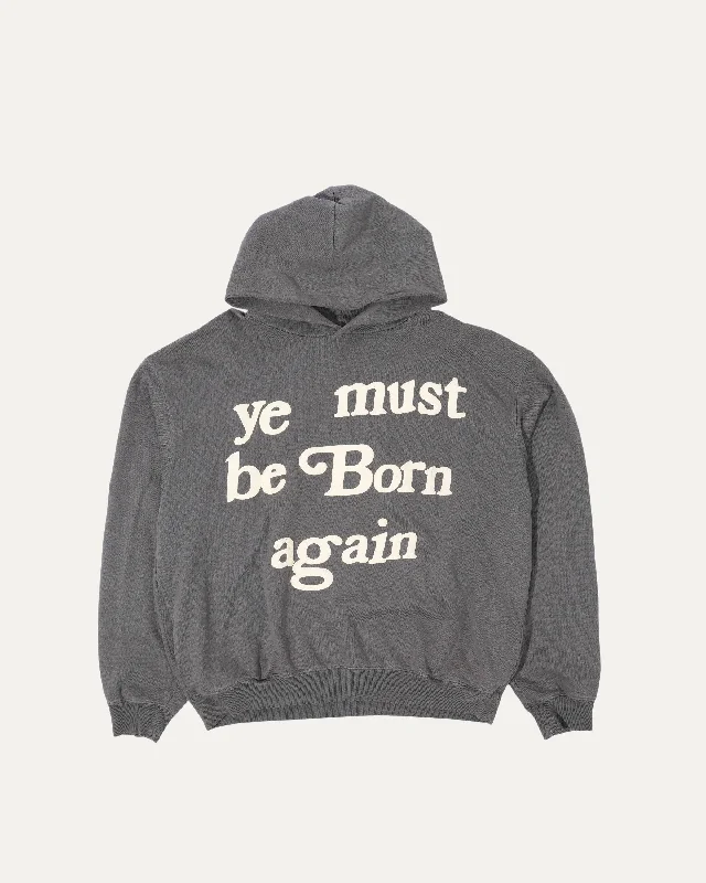 Kanye Born Again Hoodie Hoodie with Hem Applique Textured Unique