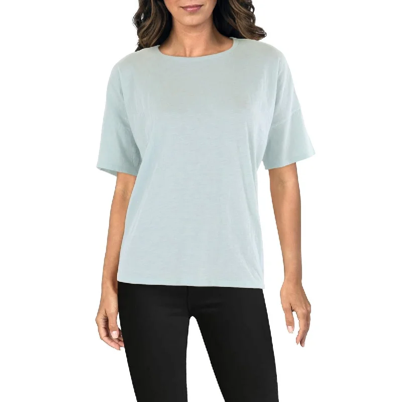 Womens Crew Neck Short Sleeve Pullover Top Over Sleeve Pullover