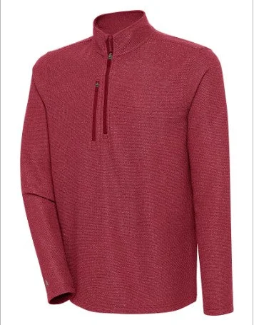 BRP NEW!  CARDINAL RED MID-WEIGHT 1/4 ZIP PULLOVER Batwing Sleeve Top