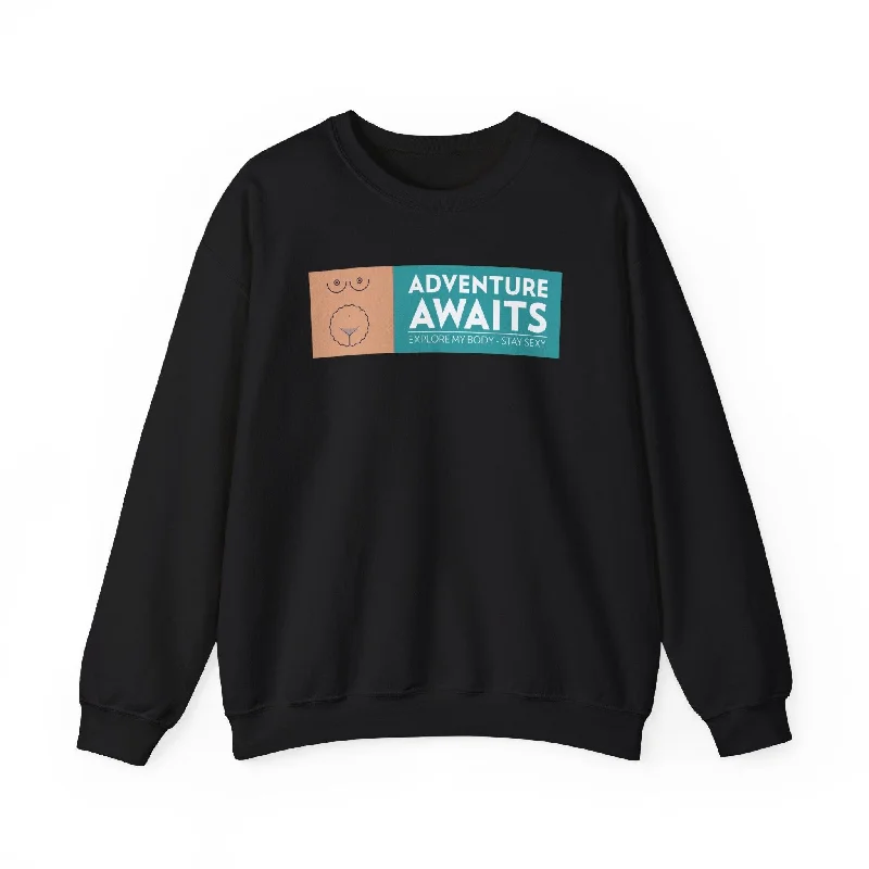 Adventure Awaits Explore My Body Stay Sexy - Sweatshirt Hoodie Crop Top Short Trendy