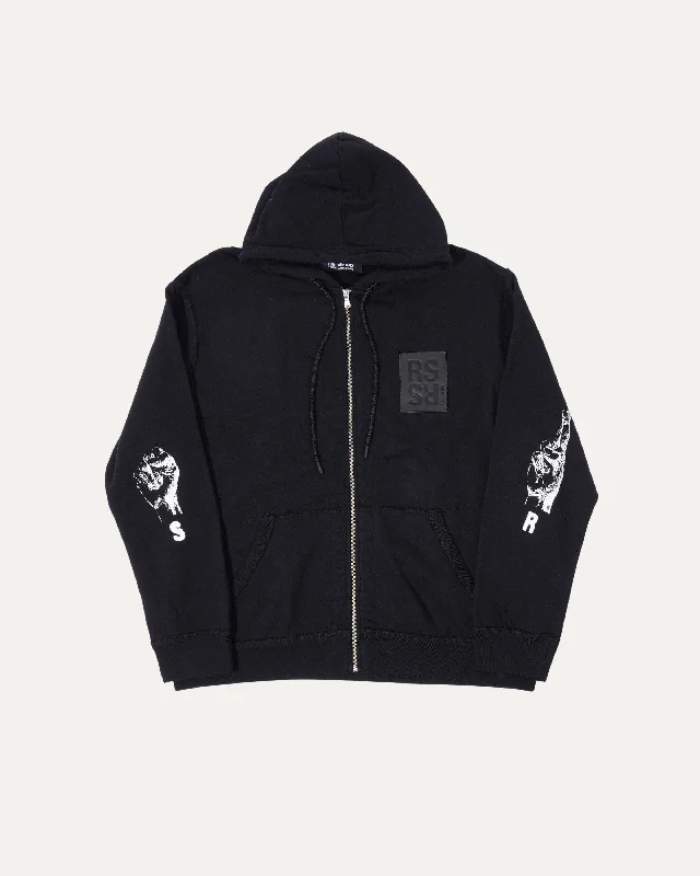 Hand Signs Zip-Up Hoodie Hoodie with Half-Zip Sporty Casual