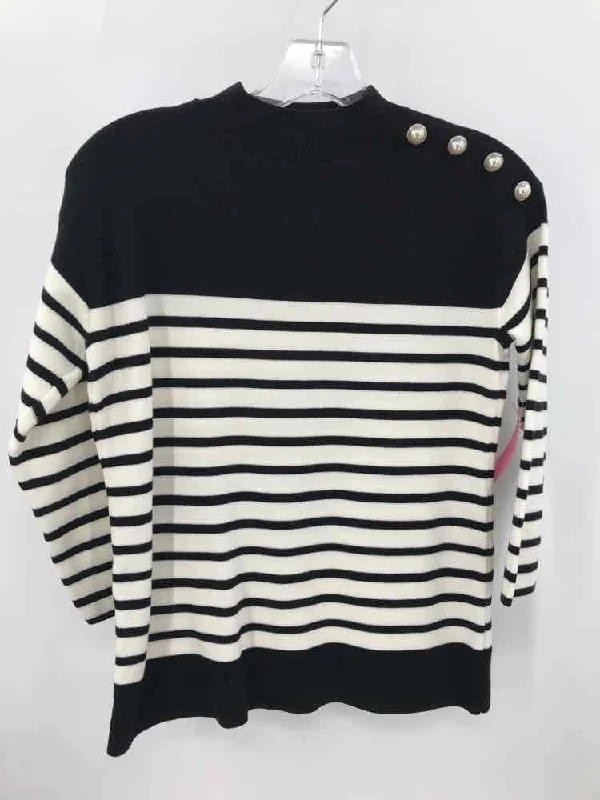 Pre-Owned Talbots Ivory Size XS Stripe Sweater High Neck Crew Neck V-Neck