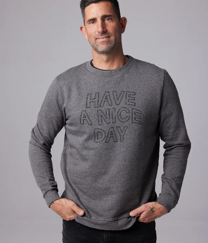 Have A Nice Day Unisex Pullover - Heather Grey Bolero Style Sweater