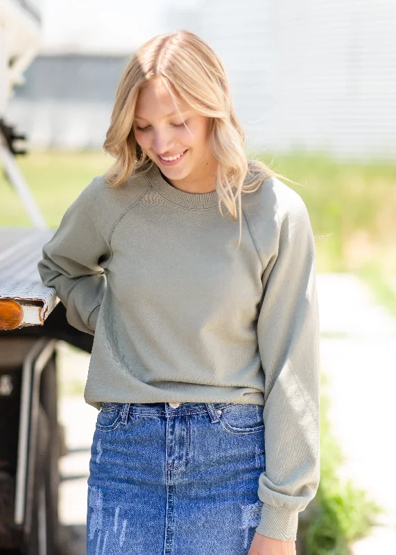 Cayden Raglan Sweatshirt - FINAL SALE Hoodie Crop Top Short Trendy