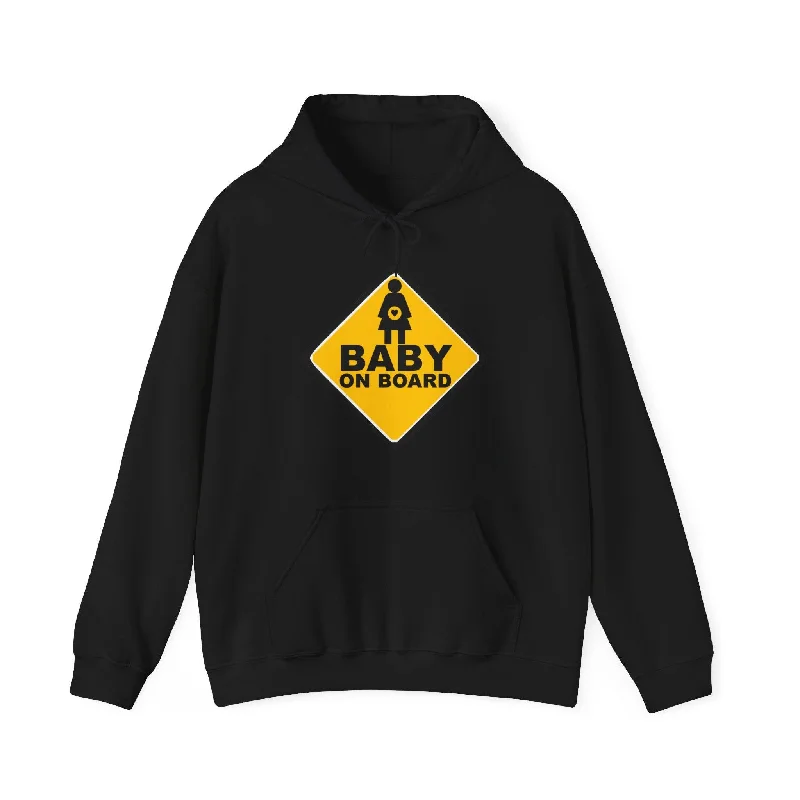 Baby On Board Sign - Hoodie Hoodie with Raglan Sleeves Sporty Comfortable