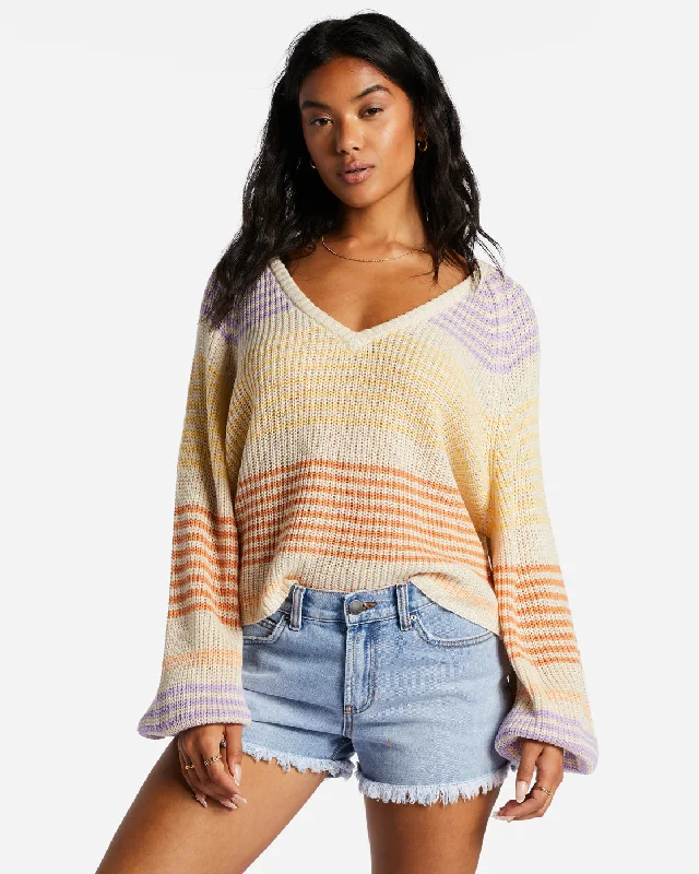 Under The Sun Sweater - Light Melon Silk Blend Satin Velvet