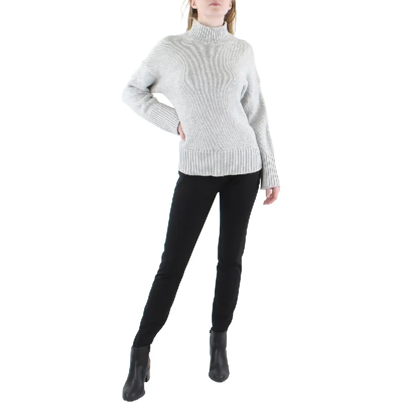 Womens Wool Knit Pullover Sweater Polo Neck Sweater