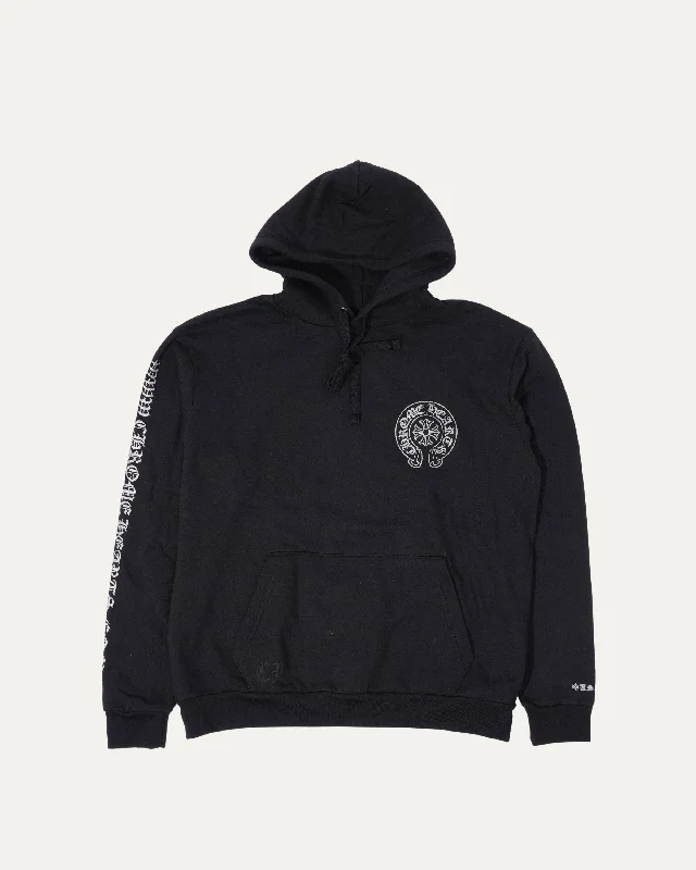 Online Exclusive Horseshoe Logo Hoodie Hoodie with Hem Raw Edge Edgy Unfinished