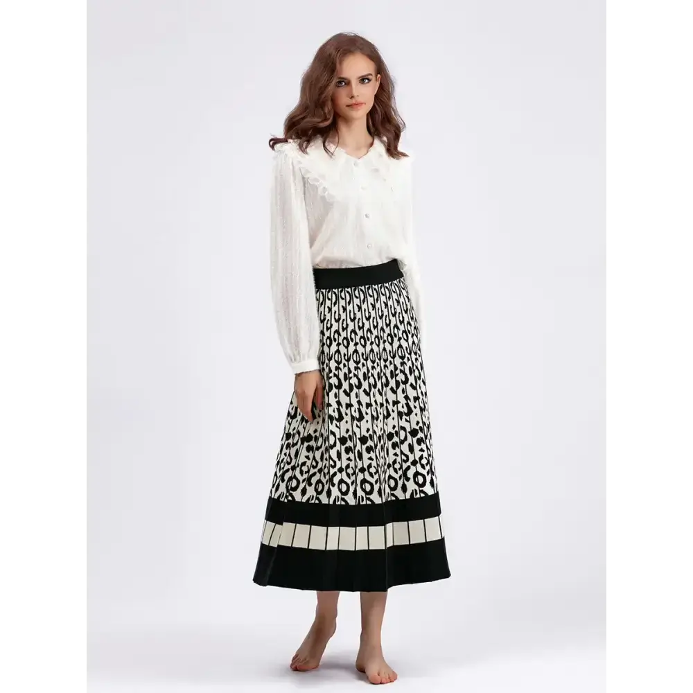 Women sweater skirt elegant long maxi warm skirt fashion thick midi Modern Contemporary Chic