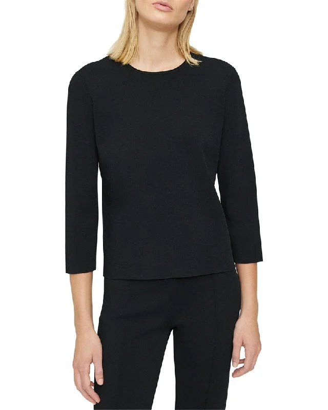 Theory Clean Cashmere Pullover Batwing Sleeve Top