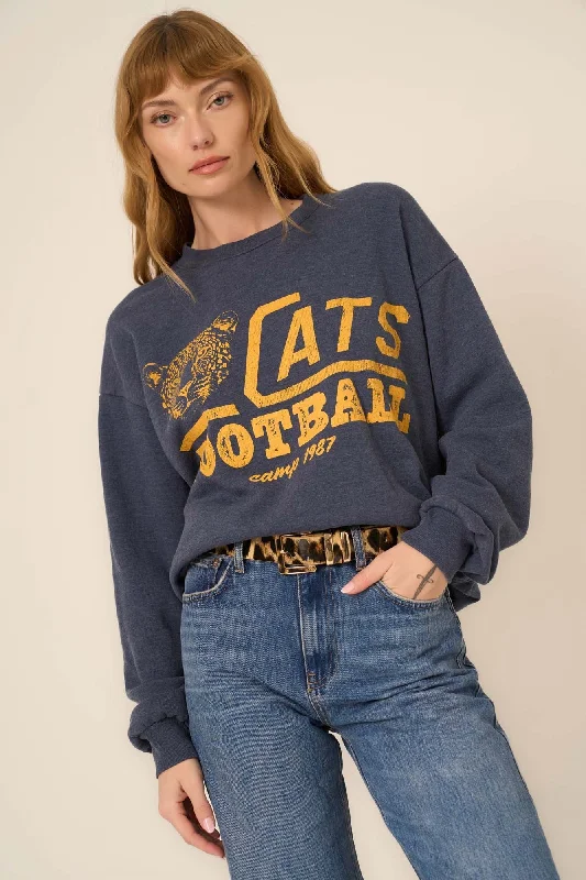 Women's Cats Football Sweatshirt Hoodie with Turtle Neck Cozy Winter