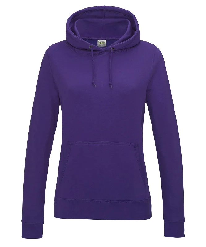 Purple - Women's College Hoodie Hoodie with Velcro Closure Adjustable Secure