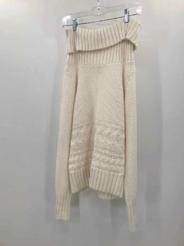 Pre-Owned WHBM Ivory Size Small Sweater Open Front Closed Front Wrap Front