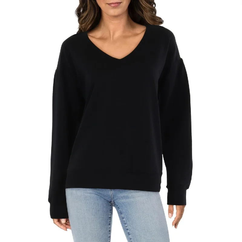 Womens V-Neck Pullover T-Shirt Bateau Neck Pullover