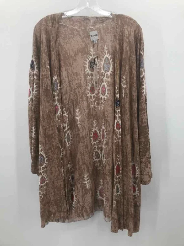 Pre-Owned Nic + Zoe Brown Size 2X Long Cardigan Sweater Anti-Pilling Anti-Shrink Durable