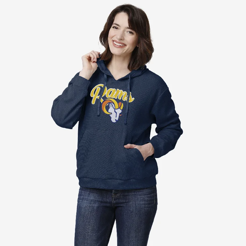 Los Angeles Rams Womens Waffle Lounge Sweater Glossy Satin Silk