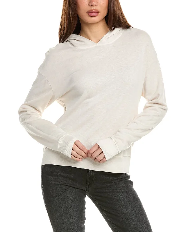 James Perse Pullover Hoodie Plunging Neck Pullover