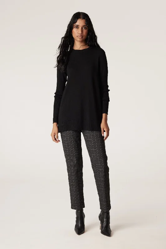 Archer Merino Jumper - Black Lace Blend Ribbed Blend Corduroy Blend