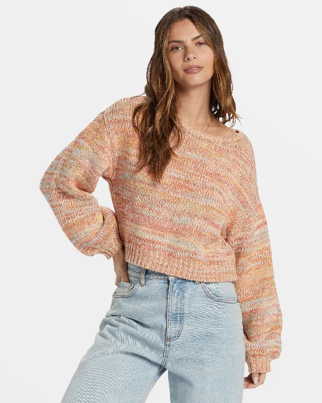 Vivid Sun Pullover Sweater - Multi Toggled Drawstring Belted