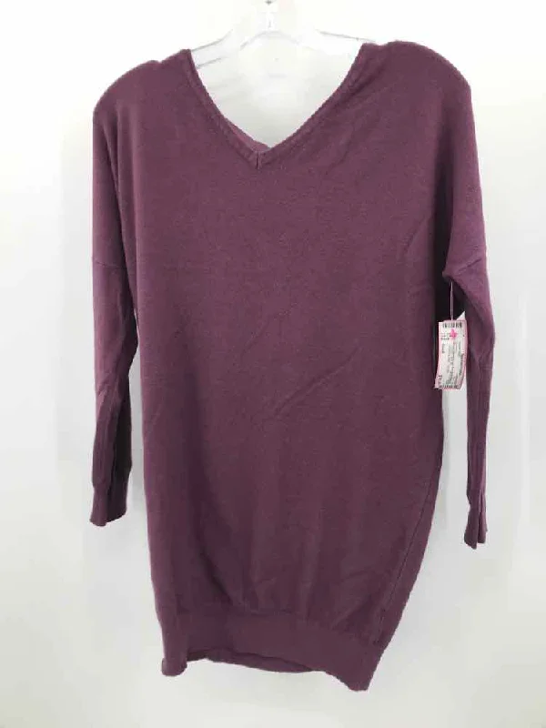 Pre-Owned Woven Heart Purple Size Small Sweater Soft Cozy Warm