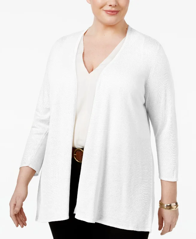 Charter Club Plus Size Pleated Back Cardigan Boxy Cardigan Fitted Cardigan A-Line